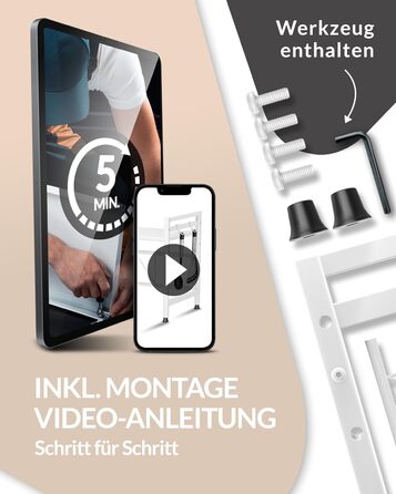 Стійка для мікрохвильової печі та кухонні полиці з нержавіючої сталі, 2-ярусна | Стійка для мікрохвильовки, полиця для зберігання, полиця для пекаря, регульована висота та довжина | З інструкцією у відеоформаті та гачками (Білий)