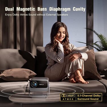 Smart Beamer 28000 Lumen: 4K проєктор з автофокусом, Dolby Audio, WiFi6, Bluetooth, підтримкою 1080P для дому та вулиці