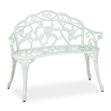Relaxdays Садовий лавки Роза біло-зелений