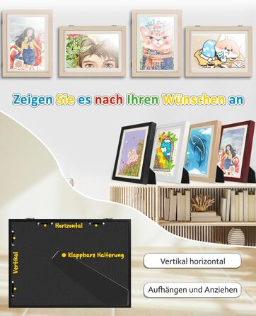 Дерев'яна рамка для дитячих малюнків Ciscle A3, для творчості, школи та дому