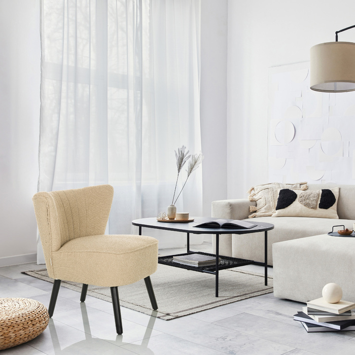 Крісло для відпочинку / Крісло-релакс MANISO, тканина бежева, hjh LIVING