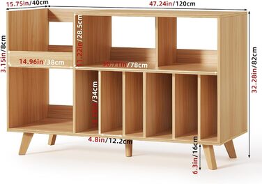 Підставка для платівок велика з полицею для зберігання, дерев'яна, на 450 альбомів