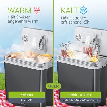 Автомобільний холодильник Juskys 24л 12/230V: термобокс для авто, кемпінгу, подорожей - охолодження та підігрів