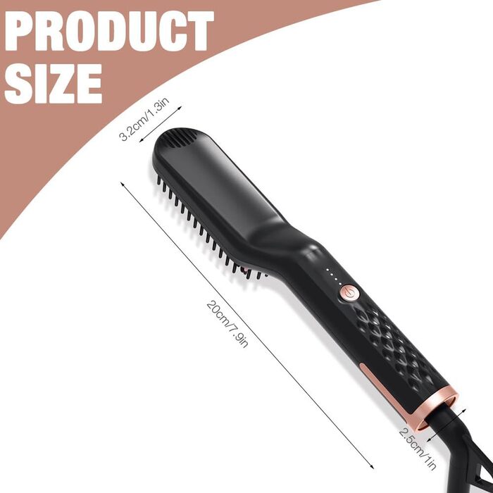 Електрична щітка для випрямлення бороди Bartglätter для чоловіків 3 в 1, 3 температурні режими, швидкий нагрів за 30 секунд, для дому та салону