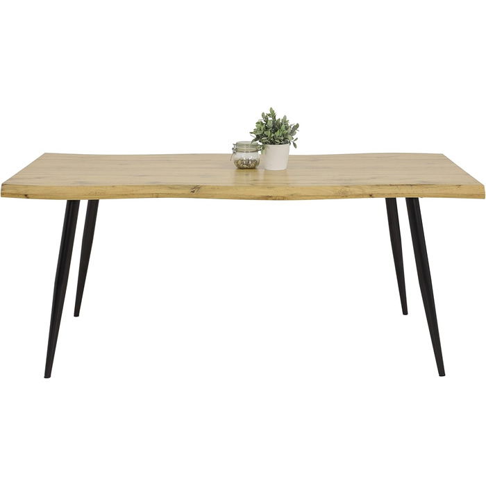 Обідній стіл Hela Gabi з масиву з імітацією деревної текстури, квадратний, 180x100 см, горіх дикий