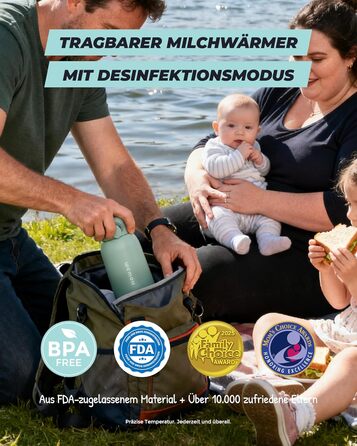 Портативний підігрівач для пляшечок Wemoh з самоочищенням, точним контролем температури, 450 мл та швидким нагрівом 100W для дитячого харчування та води