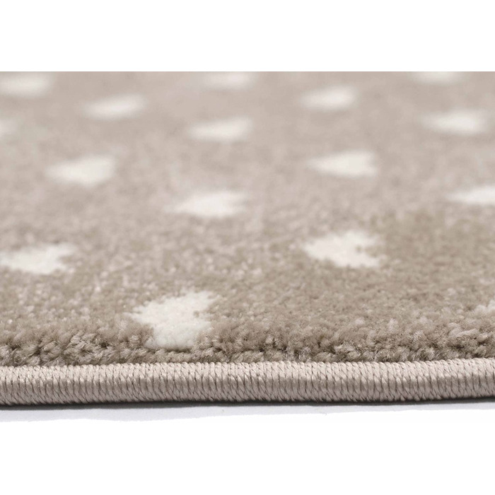 Килим-мрія круглий килим для дитячої кімнати килимок для ігор райдужні сердечка Хмари Розмір (200 х 290 см, бежевий сірий коричневий)