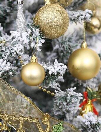 Яликові кульки золоті Різдвяні дрібнички 6 см / 4 см / 2 см пластикові ялинкові прикраси настінні прикраси Посвята, 10