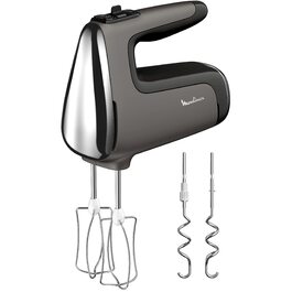 Міксер ручний Moulinex Quickmix HM3108 600 Вт, 5 швидкостей, нержавіюча сталь, для тіста, крему, чорний