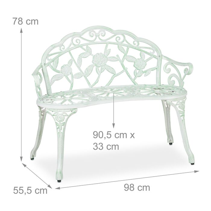 Relaxdays Садовий лавки Роза біло-зелений