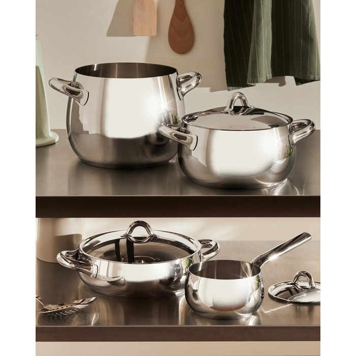 Каструля Alessi Mami SG100S7 з кришкою та двома ручками, 2.5л, нержавіюча сталь