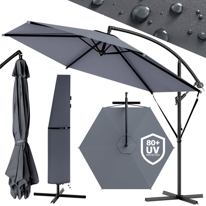 Консольна парасолька Anthracite Alu Ø330см Захист від ультрафіолету 80+