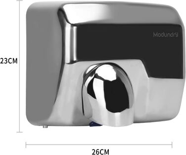 Електричний сушар для рук автоматичний, високошвидкісний, нержавіюча сталь, 2300W, настінний монтаж, сушка за 8-10 секунд, для комерційних туалетів