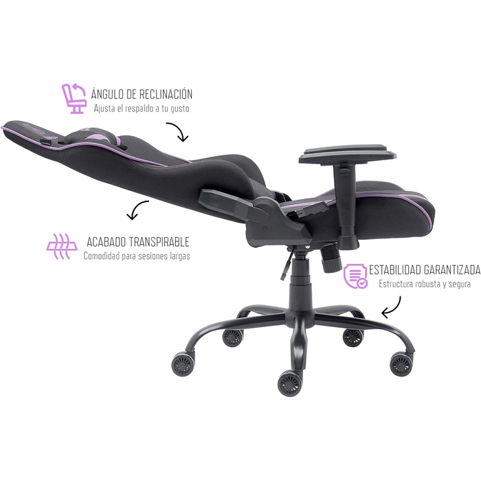 Ігровий крісло NEWSKILL Kitsune V2, сталевий каркас, темно-фіолетовий, середній розмір