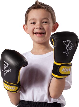 Дитячі боксерські рукавички Mini Shark 4 унції Nero / Giallo 4 унції ЄС