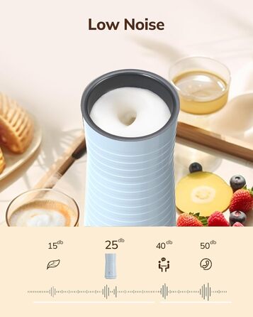 Електричний піноутворювач для молока Morpilot 4-в-1, для лате, капучино, макіато - блакитний