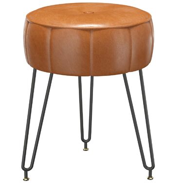 Пуф-стілець для макіяжу YMYNY, стилізований під гарбуз, 32x32x44 см, помаранчевий