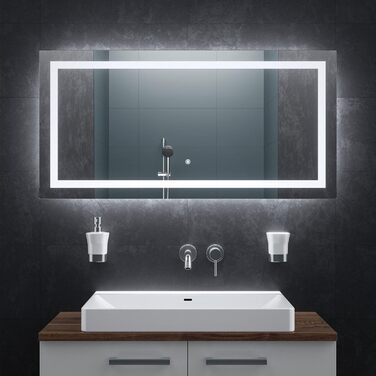 Дзеркало для ванної кімнати BR Bringer LED з підсвічуванням 60x80 см, антизапарник, диммування, 3 кольори світла, сенсорне управління, модель BRS102