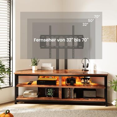 Тужба з полицями та кріпленням для телевізора Dripex кутова низька 120 см з LED підсвіткою