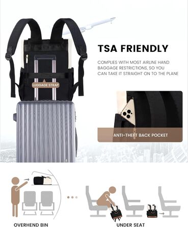 Жіночий рюкзак LOVEVOOK: компактний, водонепроникний, для ноутбука 15.6 дюймів, у стилях beige, black, brown