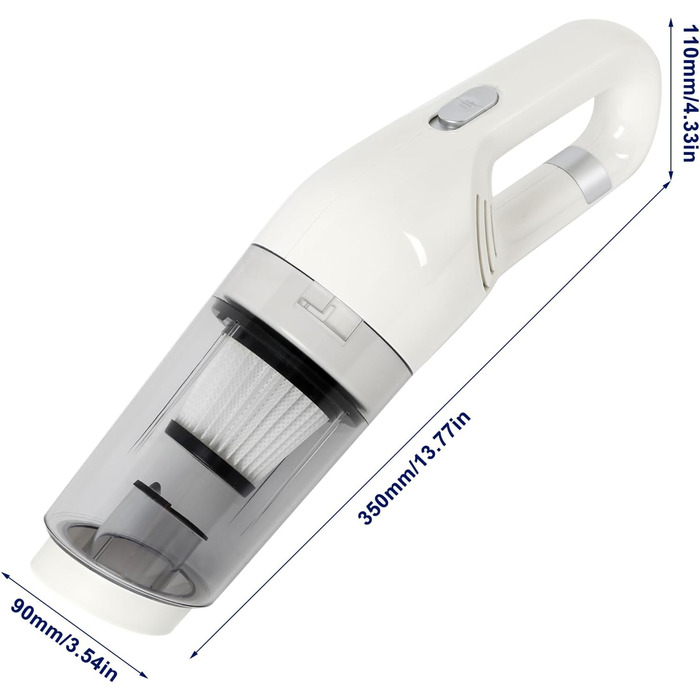 Автомобільний пилосос Kyaoayo Strong, ручний пилосос, акумуляторна батарея, портативний легкий міні-пилосос USB з акумуляторною батареєю 10000 Па, ручний пилосос для вологого та сухого прибирання з фільтром, який можна мити, для автомобіля, дому, кухні. (