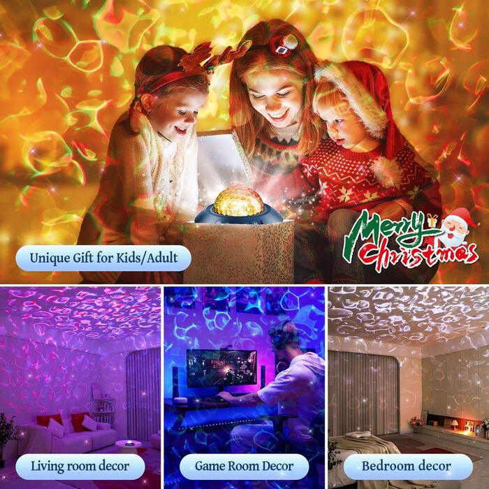 Проектор зоряного неба Sternenhimmel з Bluetooth, нічник для дітей та жінок, 300 режимів, лампа північного сяйва, декор кімнати (Ліловий)