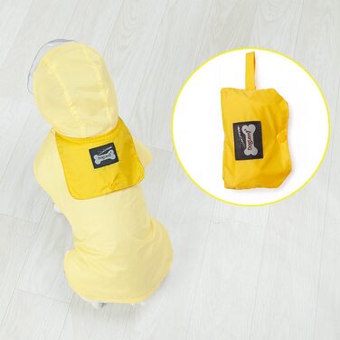 Дощовик для собак BePetMia, водонепроникний, регульований (XL шия 50-54 см, груди 56-65 см, жовтий)