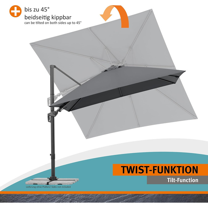 Парасолька від сонця Schneider RHODOS TWIST, 300 x 300 см, антрацит