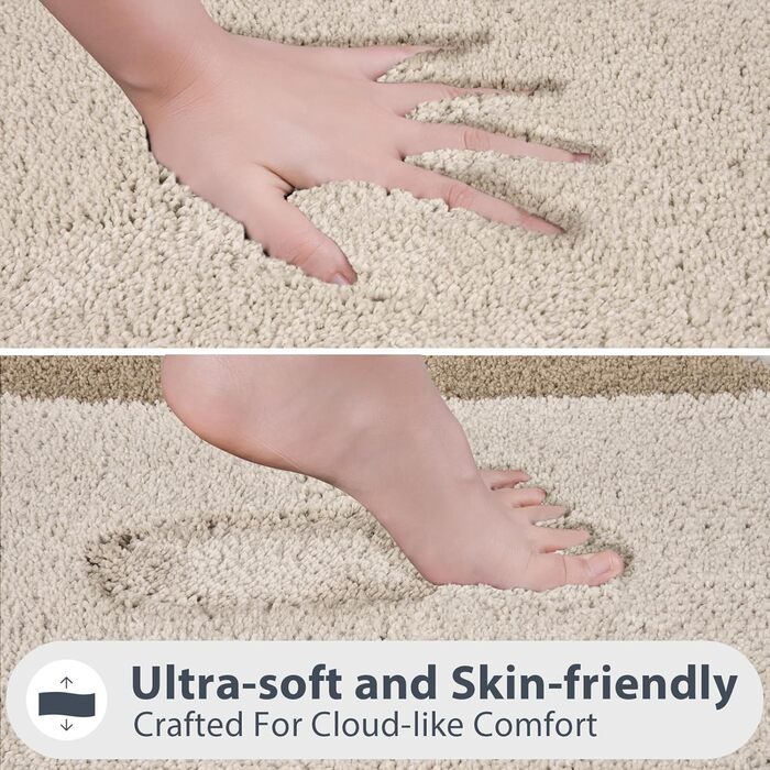 Килимок для ванної кімнати, неслизький, миючий, 76 x 150 см (Бежевий)