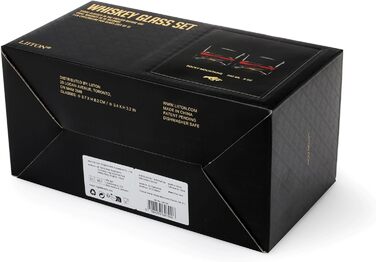 Набір склянок для віскі LIITON American Peaks Kristall, 4 шт., 300 мл, важкі, морозостійкі, ідеальний подарунок для чоловіків