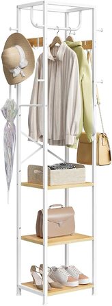 Підставка для одягу ELYKEN: вільна, з 3 полицями та 12 гачками, для прихожей, спальні, офісу. Органайзер для шапок, пальто, шарфів. Натуральне дерево