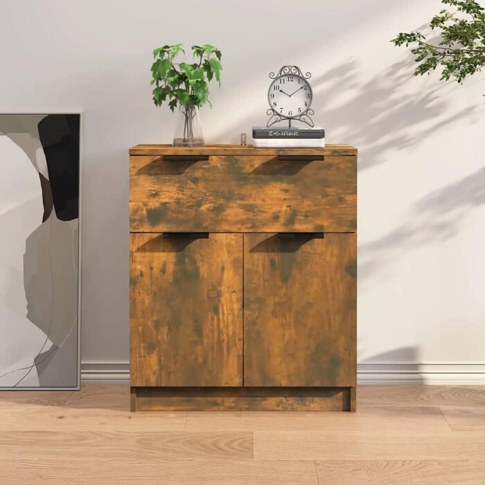 Сервант Комод Credenza Шафа 60x30x70см інженерна деревина (копчений дуб)