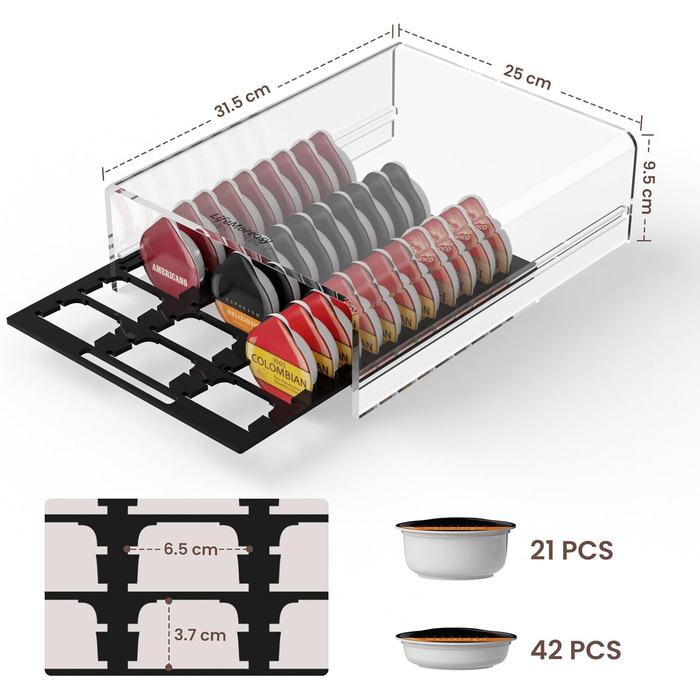 Організатор для капсул Tassimo: висувна шухляда на 42 капсули, LifeMoreasy
