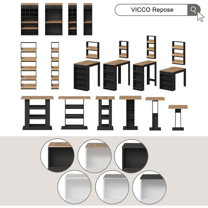 Стіл їдальний Vicco Repose, 65x65 см, Сонома