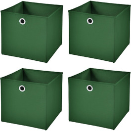 Набір StickandShine з 4 складних коробок 28 x 28 x 28 см Складна коробка для зберігання (темно-зелена)