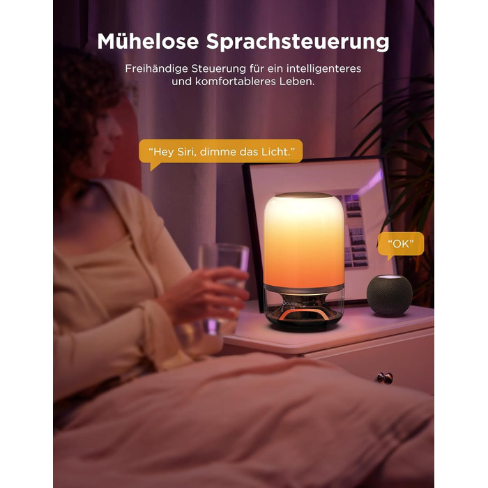 Govee LED лампа з колонкою JBL, Matter-сумісна, акумуляторна, 16 музичних режимів та 100+ сцен