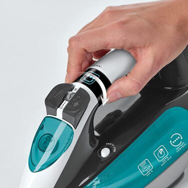 Відпарювач для одягу Polti Vaporella Quick&Slide Qs220 з цифровим дисплеєм та професійною підошвою Pro-Steam, 2400 Вт, 250 г/хв