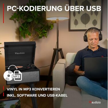 Вініловий програвач Fremont Retro з Bluetooth, динаміками та підставкою, для платівок 7'', 10'', 12'', дерев'яний корпус