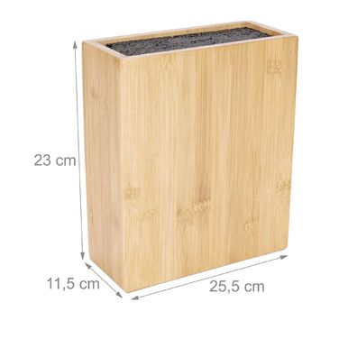 Блок для ножів Relaxdays з бамбука та вставкою з щетиною