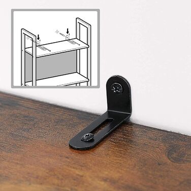 Стелаж VASAGLE з 5 полицями для книг, кухні, офісу, 24 x 62 x 165 см, vintagebraun-tintenschwarz, LLS025B01