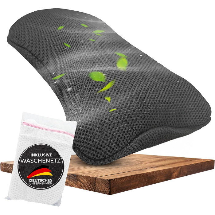 Подушка для ванни з сіткою для прання - Максимальний комфорт та розслаблення з новітньою технологією Air Mesh - Подушка для ванни з 4 міцними присосками - Підтримка шиї/голови (Сірий)