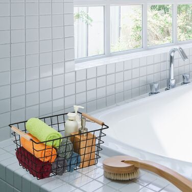 Набір з двох металевих кошиків Relaxdays з дерев'яними ручками