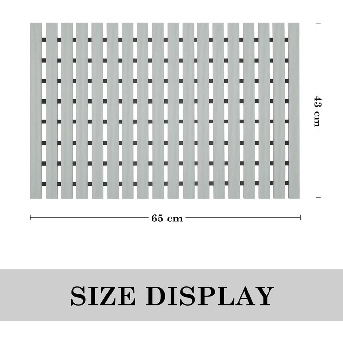 Протиковзкий килимок для душу Comfoyar, швидковисихаючий, легко чиститься, 65x43см для ванної кімнати/кухні
