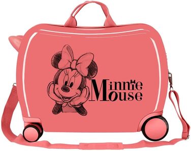 Дитяча валіза Disney Minnie in Love рожева, 50x38x20 см, ABS, кодовий замок, 34л, 1,8кг, 4 колеса, ручна поклажа