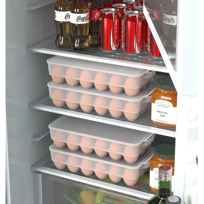 Тримач для яєць з кришкою, прозорий, 3 шт, пластиковий контейнер для яєць у холодильник, 18 яєць