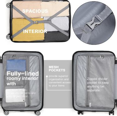 Чохол-валіза з ABS-пластику, трьохсекційний, з 4 колесами та замком, Violett (M)