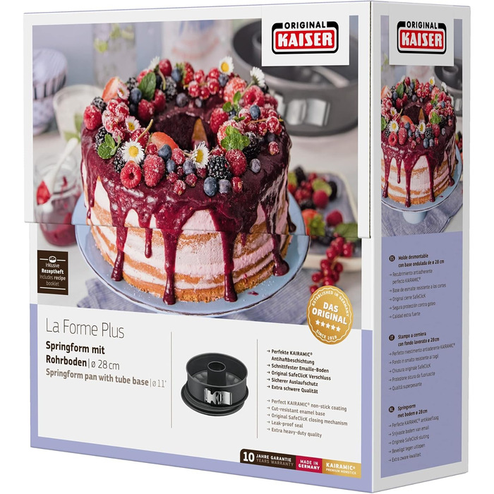 Форма для випічки Kaiser La Forme Plus 28 см, з антипригарним покриттям, знімний дно, SafeClick-замок