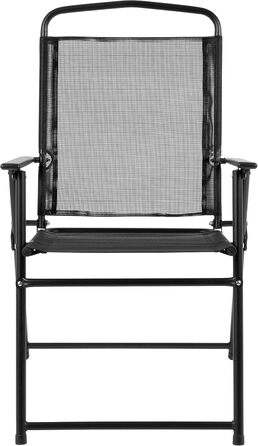 Садовий набір меблів Flash Furniture Nantucket 6 предметів коричневий: стіл, парасоля та 4 складані стільці (чорні)