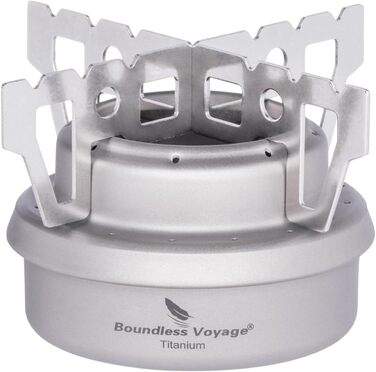 iBasingo Titan Alkoholkocher Spirit Herd з кріпленням - портативний газовий пальник для кемпінгу, пікніків та трекінгу Ti2001C