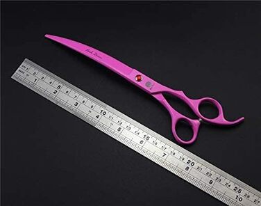 Набір професійних ножиць для стрижки домашніх тварин Purple Dragon, 7,0 дюймів, 4 шт., японська сталь преміум-класу, прямі і вигнуті, з тонким лезом, набір ножиць для стрижки собак з футляром (рожевий)